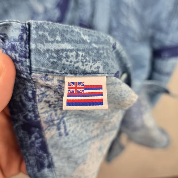 Jams World Shirt Mens Large Blue Pearl Harbor Navy Print Short Sleeve USA Hawaii - Picture 6 of 10